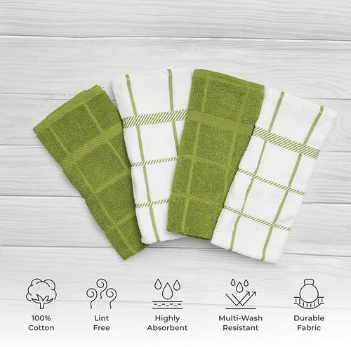 100% Cotton Terry Dish Cloth & Dish Towel, 6 Pack, Super Soft and Absorbent - Image 2