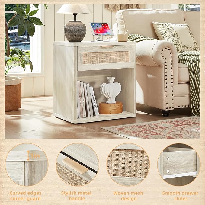 LEYAOYAO Rattan Nightstand - Image 9