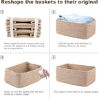 3 Pack Small Storage Baskets for Organizing, Cute Woven Decorative Gift Baskets - Image 8