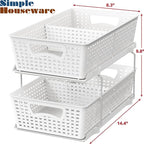 Simple Houseware 2 Tier Bathroom Organizer Tray Pull-Out Sliding - Image 2