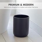 Matte Black Round Compact Trash Can Mini, 2 Gallons / 7.5L Garbage Bin - Image 2