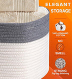 CHAT BLANC Cotton Rope Baskets for Organizing | Storage Baskets for Shelves | - Image 2