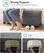 SONGMICS Storage Ottoman Bench, Foldable Foot Rest - Image 4