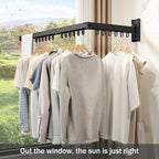 Wall Mounted Clothes Drying Rack, Retractable & Collapsible, Foldable - Image 3