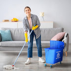 HOMCOM Compact Mop Bucket with Wringer on Wheels - Image 2