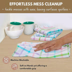 Native Fab Multi Color Check Kitchen Towels Set of 12, 100% Cotton, 16x26 Inch - Image 3
