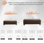 Brown Faux Leather Ottoman - Image 4