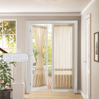 Tollpiz Sheer Door Curtains Closet Linen Textured Curtains Sheer Doorway Light - Image 2