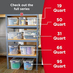 Rubbermaid Roughneck Clear 66 Qt/16.5 Gal Storage Containers, Visible Base - Image 6