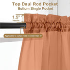 Chyhomenyc Orange Sheer Curtains 96 inches Long 2 Panels, Light Filtering Soft - Image 2