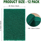 12 Pcs/Pack Green Heavy Duty Scouring Pads Reusable Household ScrubPads - Image 2