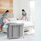 Simple Houseware Extra Large Rolling Laundry Cart – Heavy Duty Hamper - Image 7