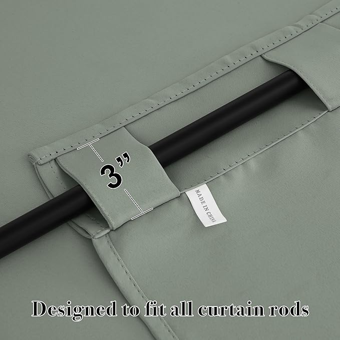 RYB HOME Sage Green Blackout Curtains - Image 5