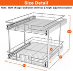 ROOMTEC Individual Pull Out Cabinet Organizer, 2 Tier Spice Rack Organizer - Image 3