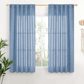 YoungsTex Denim Blue Linen Curtains 48 Inch Length by YoungsTex