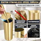 Gold Toilet Brush and Holder Set - Image 3