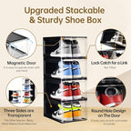 10 Pack Shoe Boxes Stackable, Upgraded Sturdy Storage Boxes - Image 4