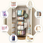 Deeper 4'' Design 5 Tier Foldable Hanging Closet Organizer and Storage，Wire - Image 6