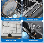 romision Expandable Dish Drying Rack Over The Sink Small Metal Stainless Steel - Image 7
