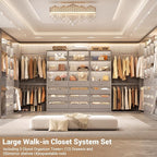 Aheaplus Closet System with 12 Drawers, 8.5-11.5Ft Wood Closet Organizer System - Image 5