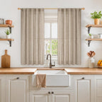 YoungsTex Dark Oatmeal Linen Curtains 45 Inch Length - Image 2