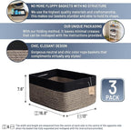 NaturalCozy Storage Baskets 16.8”x13”x7.6” Cotton Rope Woven Baskets - Image 2