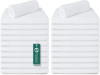 Bar Mop White Ribbed 16x19 Pack of 24, 100% Cotton Absorbent Kitchen Towel Dish by TOALLA