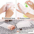 Cobahom 6 Pcs Mesh Soap Bag Mesh Foaming Net Soap Sack Bags Soap Handmade Soap - Image 5