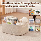 OIAHOMY Storage Basket for Shelves, Closet Cube Storage Bins Baskets for - Image 4