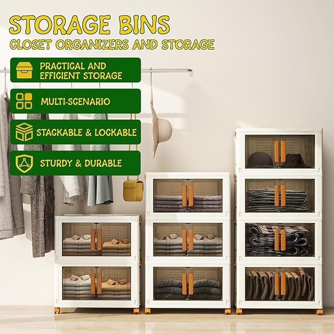 4 Tier Stackable Plastic Storage Bins - Image 3