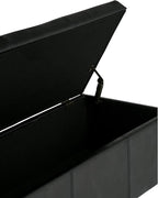 SIMPLIHOME Avalon 48 inch Wide Contemporary Rectangle Storage Ottoman Bench in - Image 7