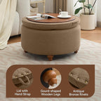 30Inch Round Storage Ottoman - Image 3