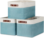 DULLEMELO Storage Baskets for Shelves, Fabric Collapsible Rectangular Storage by DULLEMELO