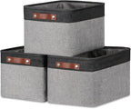 DULLEMELO Fabric Baskets for Storage, Rectangular Fabric Storage Bins by DULLEMELO