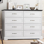 8 Drawer Dresser for Bedroom, Rustic Farmhouse Dresser by Thacuok