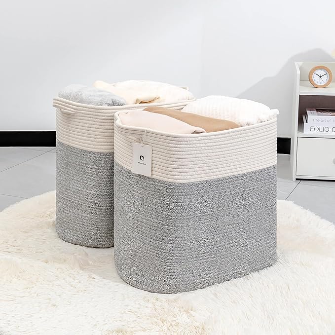 Storage Baskets for Clothes Fabric Cotton Rope Storage Basket - Image 2