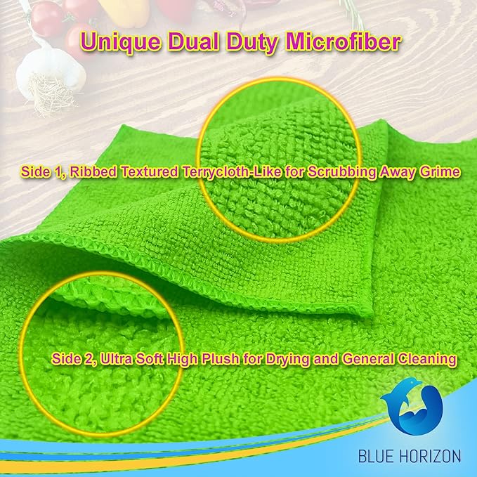 Blue Horizon Large Microfiber Cleaning Towels, Ultra Soft Plush Microfiber - Image 4