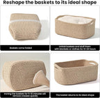Small Baskets for Organizing, Woven Storage Baskets for Shelves, Small Rope - Image 7