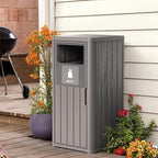 ROJIK 35" Tall Outdoor Trash Can, Weatherproof Resin Garbage Indoor Durable - Image 2