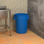 44 Gallon Blue Round Commercial Trash Can - Image 4