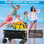 Collapsible Wagon Cart Heavy Duty Foldable, Folding Beach Wagon - Image 3