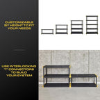CX Black & Yellow®, 5-Tier Heavy Duty Plastic Storage Shelving Unit, - Image 7