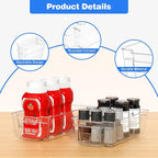 Clear Refrigerator Storage Bins, 8-Piece Set, Stackable Kitchen Organizer - Image 4