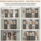 Aheaplus Closet System Set of 3, 138.5" Wood Closet Organizer System Tower - Image 4