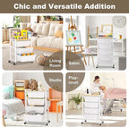 Rolling Cart with Drawers, Rolling Storage Cart with 5 Large Plastic Drawers & - Image 8