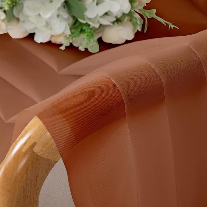 Chyhomenyc Orange Sheer Curtains 78 Inches Long 2 Panels Set - Image 6