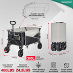 SunnyFeel Heavy Duty Collapsible Outdoor Utility Wagon Cart 400LB Capacity - Image 3