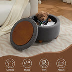 24Inch Round Storage Ottoman - Image 6
