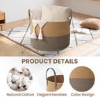 Woven Blanket Basket, 65L Large Rope Storage Bin - Image 3