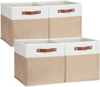 DULLEMELO Cube Storage Bins, Collapsible foldable Linen Canvas Closet Storage by DULLEMELO